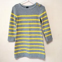 babyGap 長袖ニットワンピース 95cm　黄色　ボーダー　ベビーギャップ