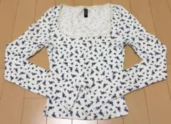 Ｈ＆Ｍ　花柄リブ編み長袖トップス　XSサイズ
