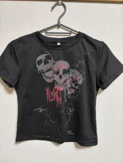 スカルプリント 半袖Tシャツ ブラックoto girls