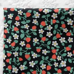 ストロベリーズアンドクリーム　ブラック　タナローン　30cm×50cm