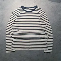 OLD UNIQLO ボーダーロンT レイヤード y2k 短丈 流行 00s