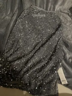 グレー スパンコール タイトスカート