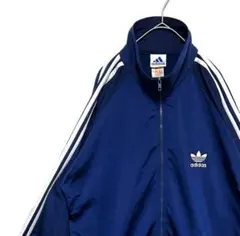 【ビッグサイズ】90s adidasファイヤーバードトラックジャケット 紺 古着