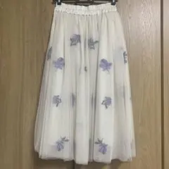新品未使用【non-no/CanCam/Ray掲載】フラワー刺繍チュールスカート