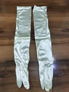 アイボリー サテン ウェディンググローブ