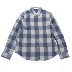 LE SOUK チェックシャツ ブルー 長袖 春トップス コットン 36のサムネイル
