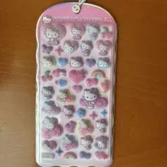 【正規品】コットンパフィーシール　キティ　ヒョウ柄　ボンボンドロップシール