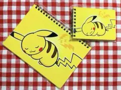 新品未開封　ポケモンセンター限定　リングノート　おねむりピカチュウ　２種　当時物