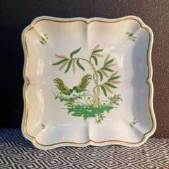 【極美品/おまけ付き】南仏ムスティエ焼き 横長皿 バード＆フラワー 極美品/おまけ付き】南仏ムスティエ焼き 横長皿 バード＆フラワー