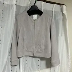 美品　vis ノーカラージャケット スエード風