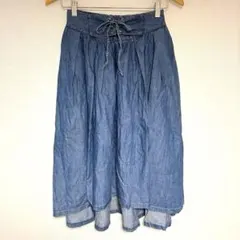 イーストボーイ　デニムフレアスカート　レースアップ　コルセット風　カジュアル　Fのサムネイル