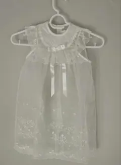 ホワイトベビードレス レース襟付き