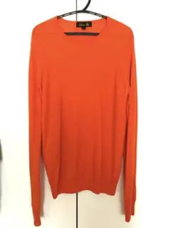 ドゥロワー ニット　クルーネック カシミヤ シルク 1 オレンジ