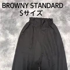 BROWNY STANDARD スラックス ワイド ブラック S ウエストゴム
