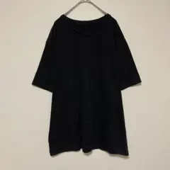 メンズ　Tシャツ　ブラック　黒　大きいサイズ　クルーネック　プルオーバー
