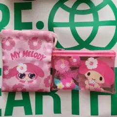 サンリオ フラットポーチ プチ巾着 日焼け サマーコレクション マイメロ