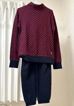 ボルドー ドット柄 ルームウェア Mサイズ　未使用に近い