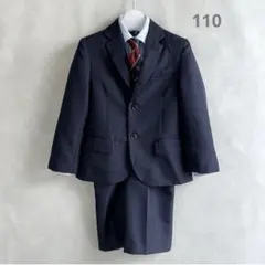 美品✨BB 男の子　110 フォーマルスーツ 明るい紺　レジメンタイ　卒園入学