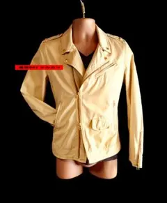 VANQUISH ベージュ色 ダブル ライダースジャケット ヴァンキッシュ S