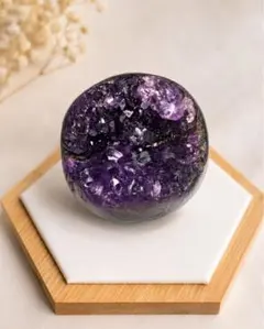 特大 天然水晶 笑口ジオードスフィア 78mm ⑧ インド産 天眼瑪瑙 魔