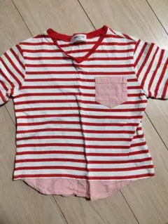 COMME CA FILLE 　ストライプ Tシャツ 120A