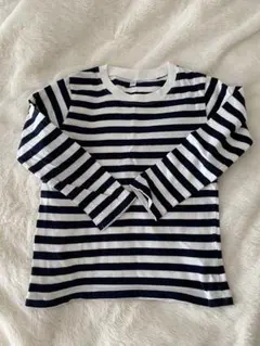 【無印】長袖Tシャツ ボーダー 110cm