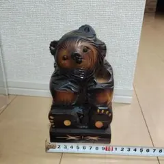木製クマの彫刻 約20cm