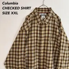 《ワンポイントロゴ》Columbiaコロンビアチェックシャツオーバーサイズ