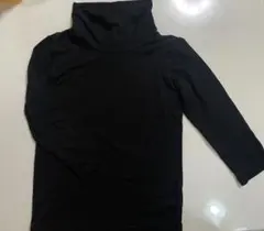 ヒートテック　黒 タートルネック 長袖カットソー(9部丈)