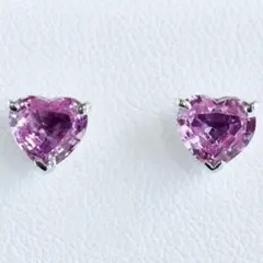 Pt900 ピンクサファイア 1.16ct 1.10ct ハートシェイプ ピアス - メルカリ