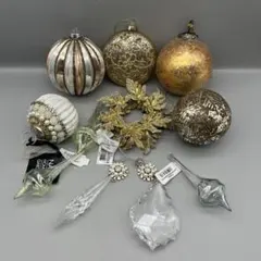 アメリカUSAクリスマスツリーオーナメントボール&ドロップチャーム&リース11点のサムネイル