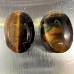 タイガーアイ オーバルルース 2石4.8g