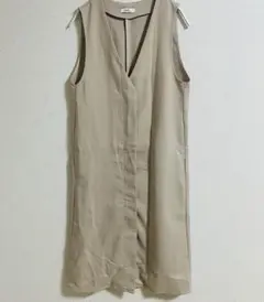 ロング丈ジャンスカ　ワンピース　重ね着　着回し　春夏　オフィス　585