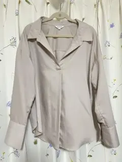 【年末セール】PLST ベージュ 長袖シャツ Sサイズ　※出品12/29まで