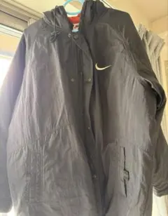 90s 銀タグNike フード付きナイロンジャケット 黒