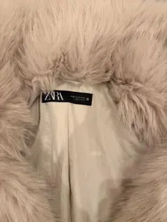 ZARA ファーコート 淡いベージュ