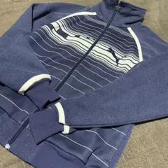 PUMA ネイビー ストライプ ジャージ M