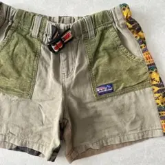 クレイジーパターンミリタリーワークショートパンツ カーキ M 古着 メンズ