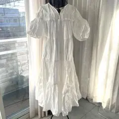 Merlette オフェーリア ティアード ロングワンピース アイボリー S