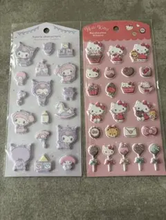 【ハローキティ&クロミちゃん】マシュマロステッカー ぷっくりシール