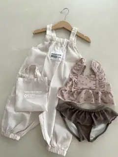 3coinsプレイウェア80-90 & 水着 90 ＼2点セット／