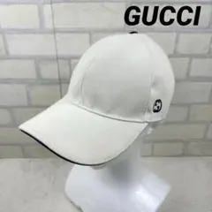 GUCCI グッチ ホワイト ベースボールキャップ 帽子 シェリーライン