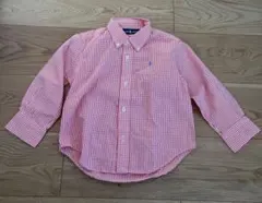 Ralph Lauren オレンジ チェック 長袖シャツ 3/3T