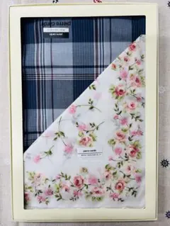 pierre cardin 花柄 チェックハンカチ 2枚セットのサムネイル