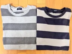 OLD UNIQLO 90s 極太ボーダー ロンT長袖　2枚セットレア　ユニクロ