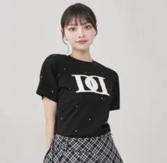 ダーリッチ Darich キルティングアップリケビジューTシャツ ブラック
