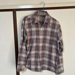 チェック柄 長袖シャツ ダメージあり