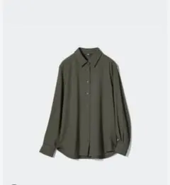 UNIQLO レーヨンブラウス 長袖 カーキのサムネイル