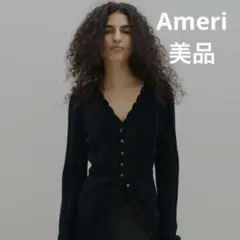 美品★Ameri★UND PIN TUCK LACE LIKE KNIT TOPのサムネイル
