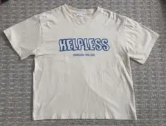インディゴラエンド　HELPLESS プリント ベージュ Tシャツ
